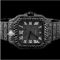 luxythrone jewellery Custom Diamond watch Full Black Cartier Moissanite Diamond Watch, Real Diamonds