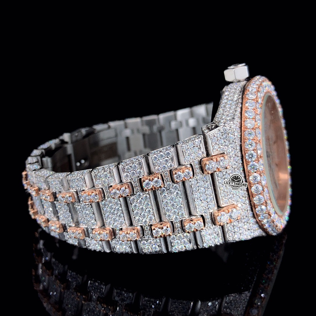 LuxyThrone jewellery Iced Out Diamond Watch, Full Moissanite AP  Mens Wrist Watch