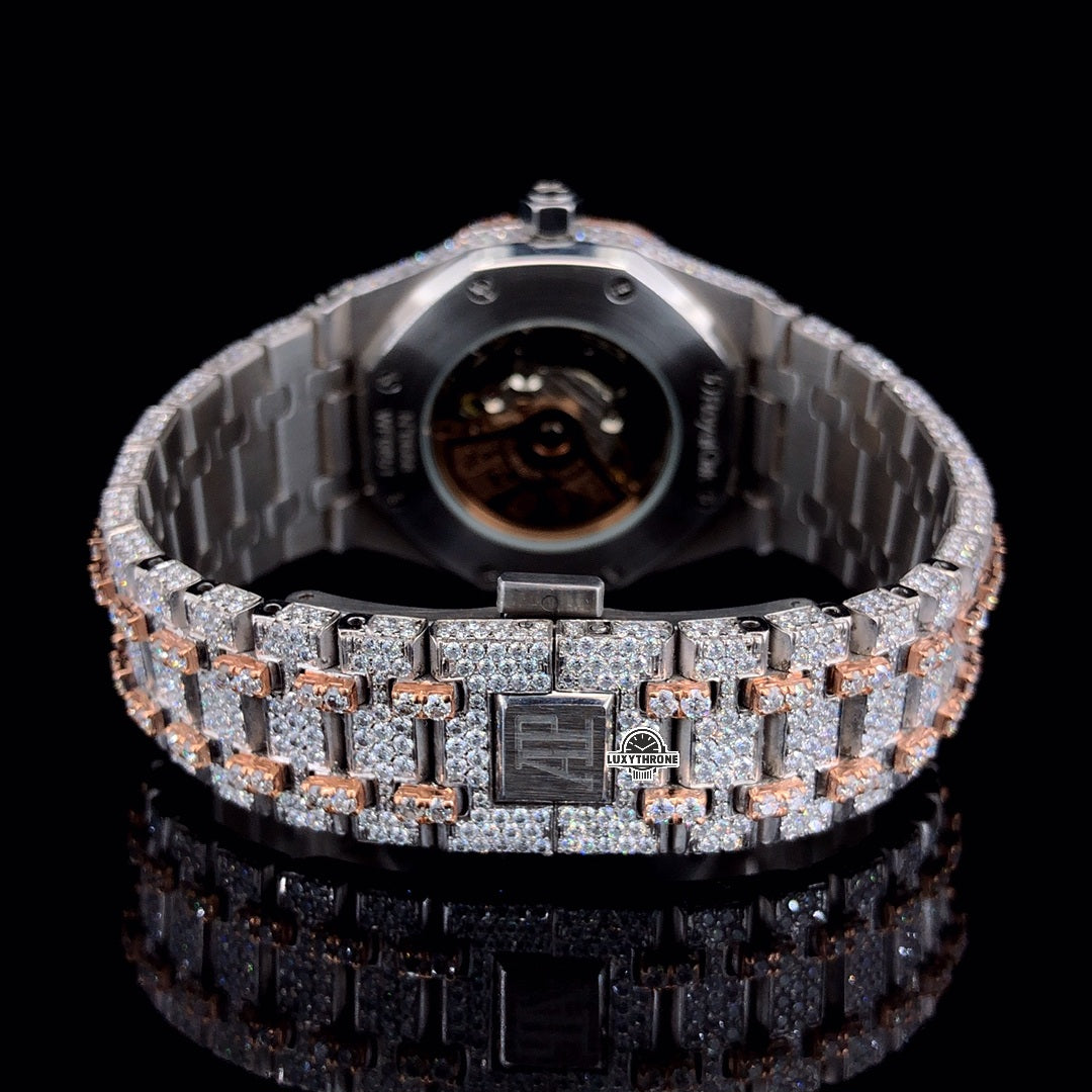 LuxyThrone jewellery Iced Out Diamond Watch, Full Moissanite AP  Mens Wrist Watch