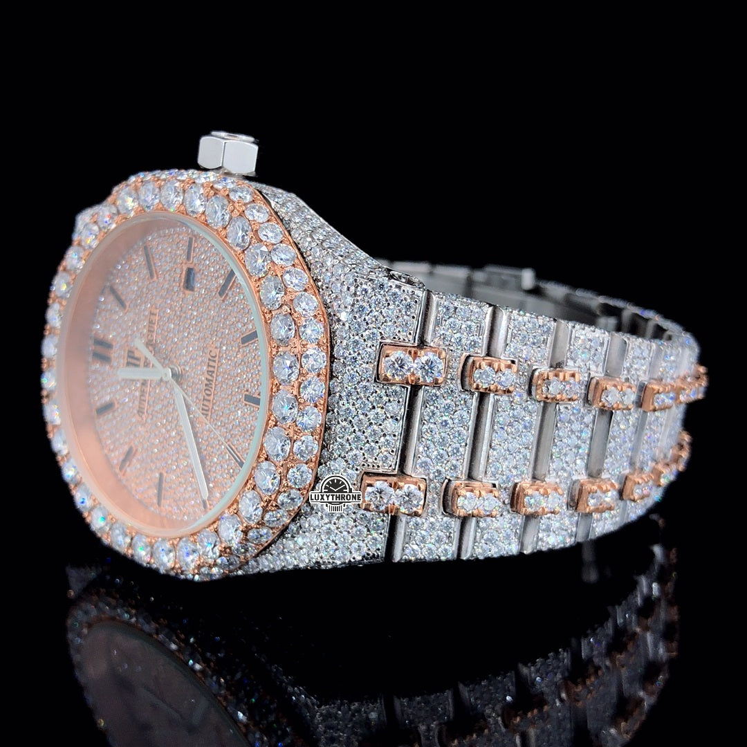 LuxyThrone jewellery Iced Out Diamond Watch, Full Moissanite AP  Mens Wrist Watch