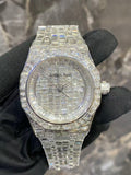 LUXYTHRONE moissanite Diamond Stainless Steel Fully Iced Out Diamond Watch,moissanite Diamonds