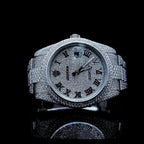 Iced Out Moissanite Diamond Watch for Men - Luxury Roman Dial Wrist Watch
