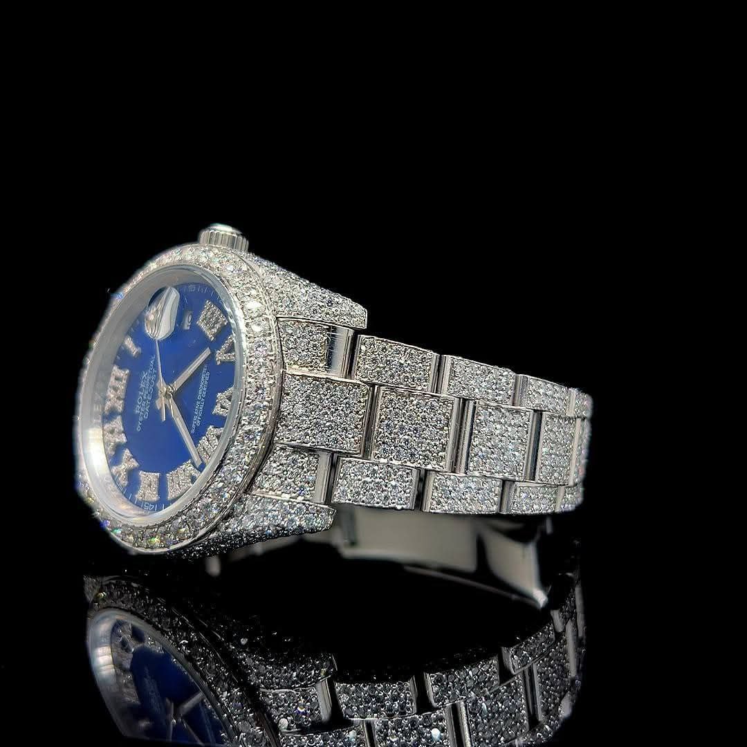 Automatic Mechanical Watch | VVS Moissanite Diamond | Fully Iced Hip Hop Style Glass