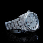 Iced Out Moissanite Diamond Watch for Men - Luxury Roman Dial Wrist Watch