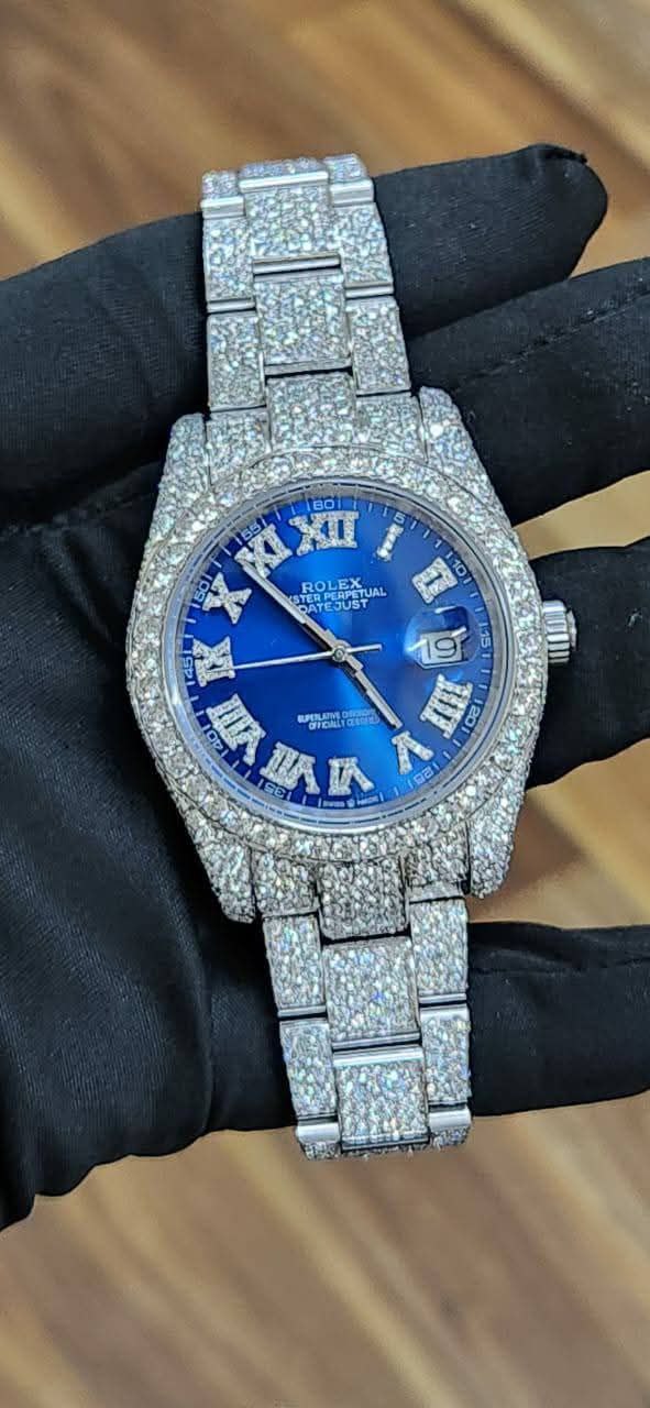 Automatic Mechanical Watch | VVS Moissanite Diamond | Fully Iced Hip Hop Style Glass