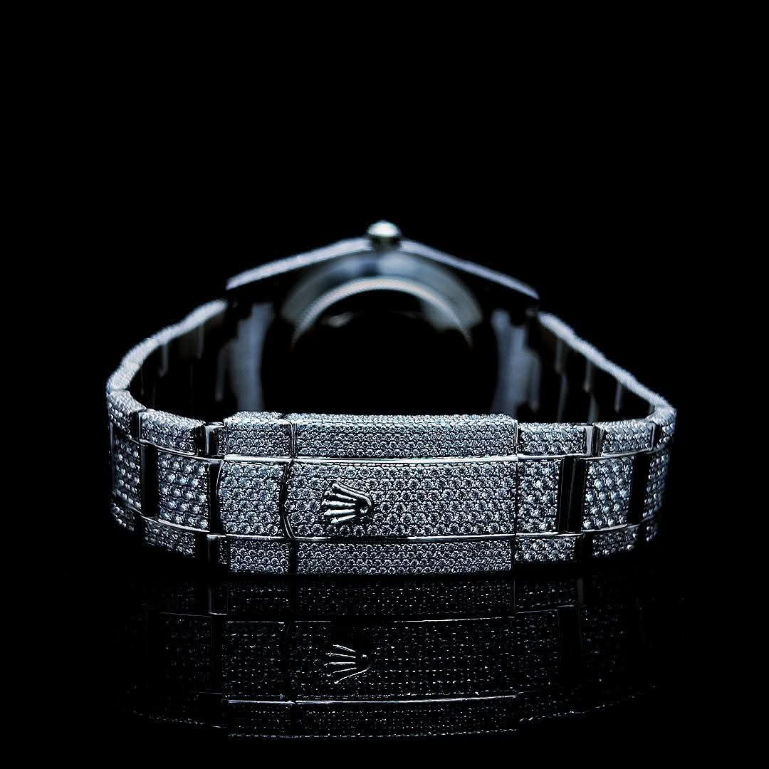 Iced Out Moissanite Diamond Watch for Men - Luxury Roman Dial Wrist Watch