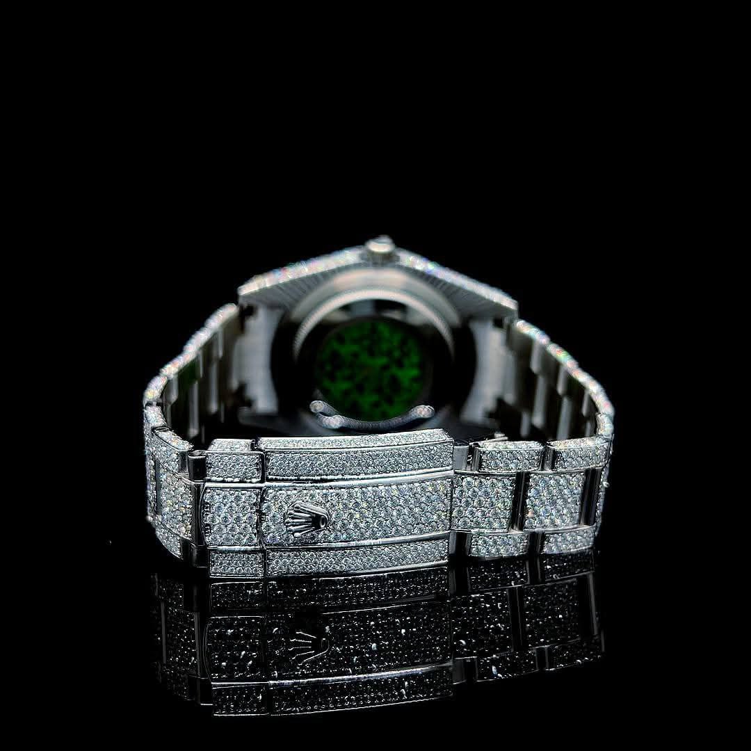 Automatic Mechanical Watch | VVS Moissanite Diamond | Fully Iced Hip Hop Style Glass