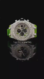 Parrot Silicon Strap Fully Face Dial Moissanite Diamond Watch