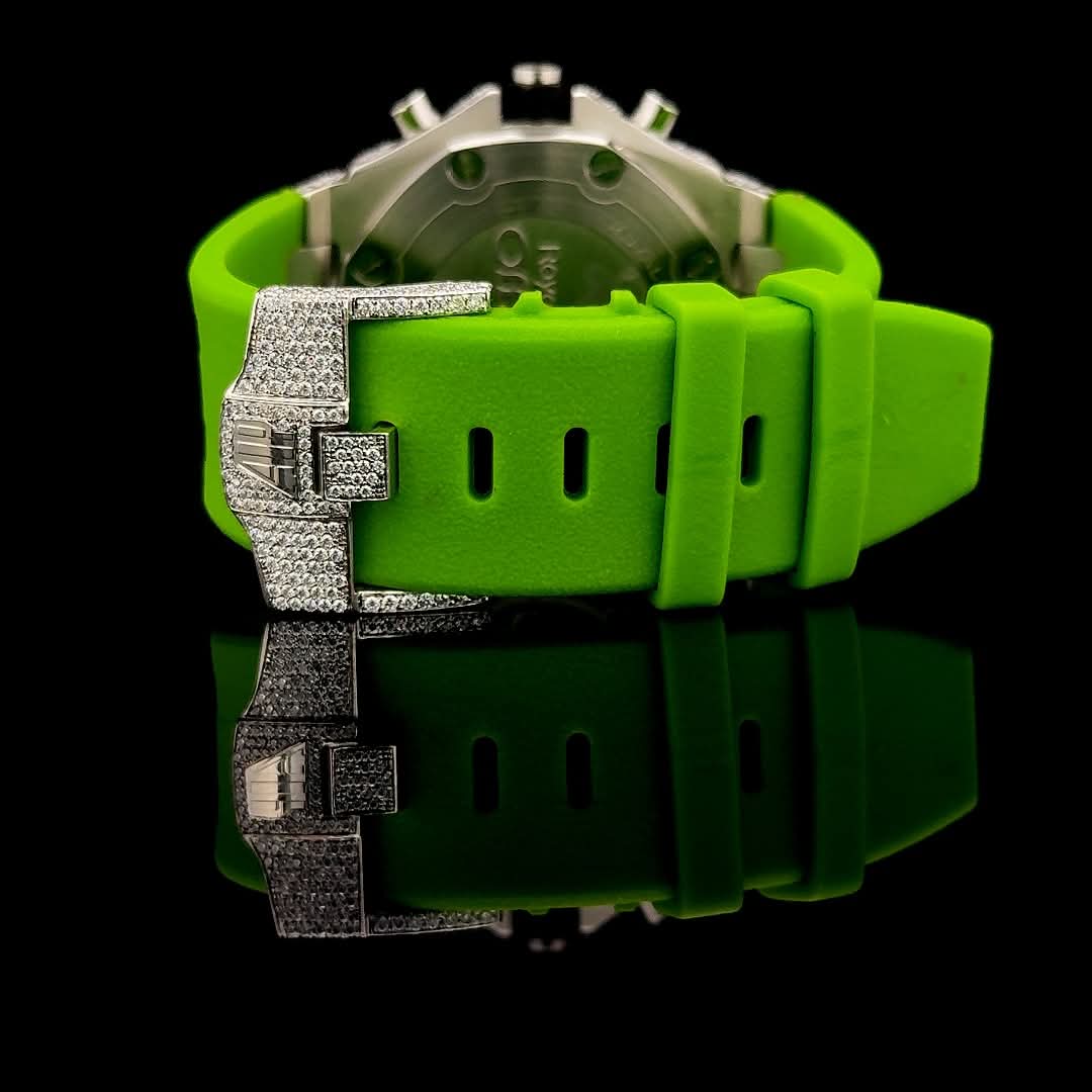 Parrot Silicon Strap Fully Face Dial Moissanite Diamond Watch