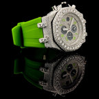 Parrot Silicon Strap Fully Face Dial Moissanite Diamond Watch