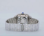 Diamond Skeleton Baguette |  Moissanite Diamond Studded | Stainless Steel Watch