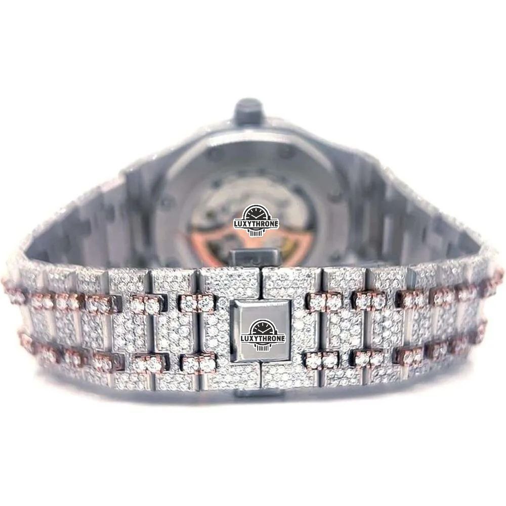 Custom By Luxythrone Hip Hop Style | Two Tone lced Out | Moissanite Diamond Watch | Real Diamonds