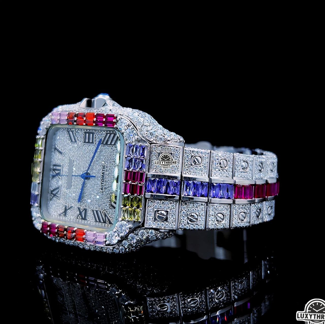 Moissanite Watch Fully Iced Out | Sleek Round Dial for Men & Women | Luxythrone