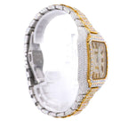 Luxury Full Iced Out Moissanite Watch | Two-Tone Roman Numerical Automatic Timepiece