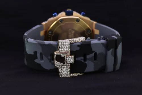 AP Diamond watch for men • Grey Belt • White