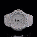 Silver Tone PP Nautilus Watch Studded | VVS Moissanite Diamond