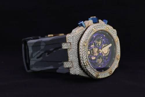 AP Diamond watch for men • Grey Belt • White